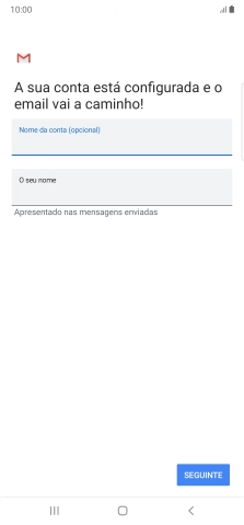 Prima O seu nome e introduza o nome do remetente pretendido.