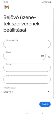 Kattints a „Felhasználónév” alatti mezőre, és írd be az e-mail-fiókodhoz tartozó felhasználónevet.