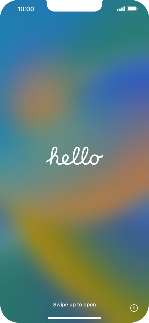 Deslize o dedo para cima a partir da base do ecrã.