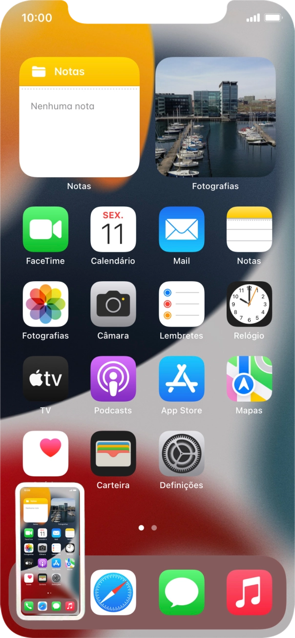 Para modificar a captura de ecrã prima a captura de ecrã e siga as indicações no ecrã para efetuar as modificações pretendidas.