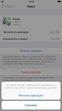 Prima Remover aplicação.