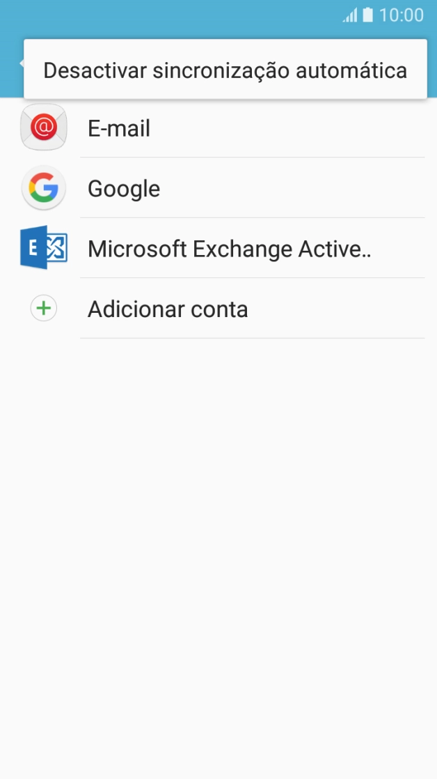 Prima Desactivar sincronização automática para desativar a função.