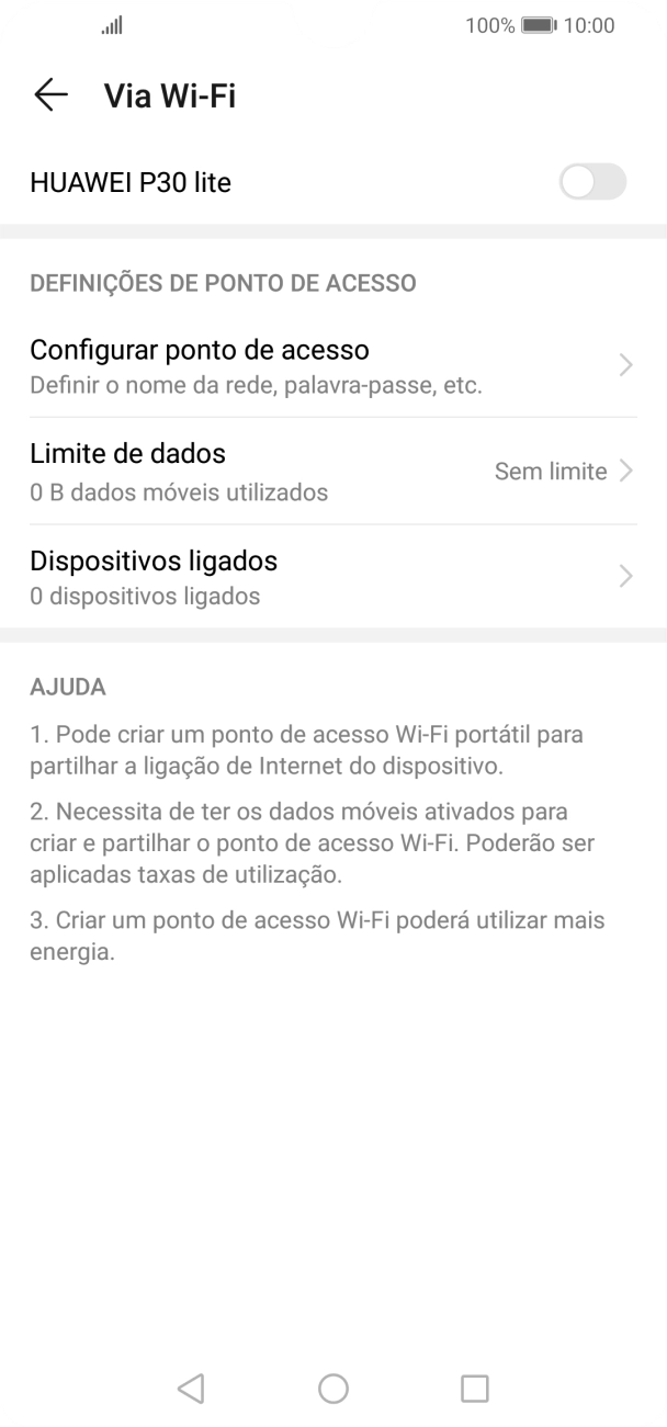 Prima Configurar ponto de acesso.