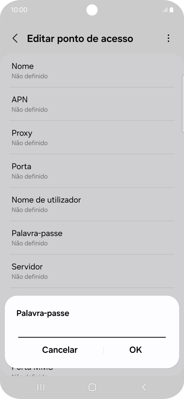 Introduza vodafone e prima OK.