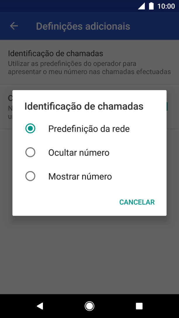 Prima Mostrar número para ativar a visualização do seu número.