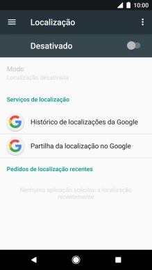 Prima o indicador para ativar ou desativar a função.