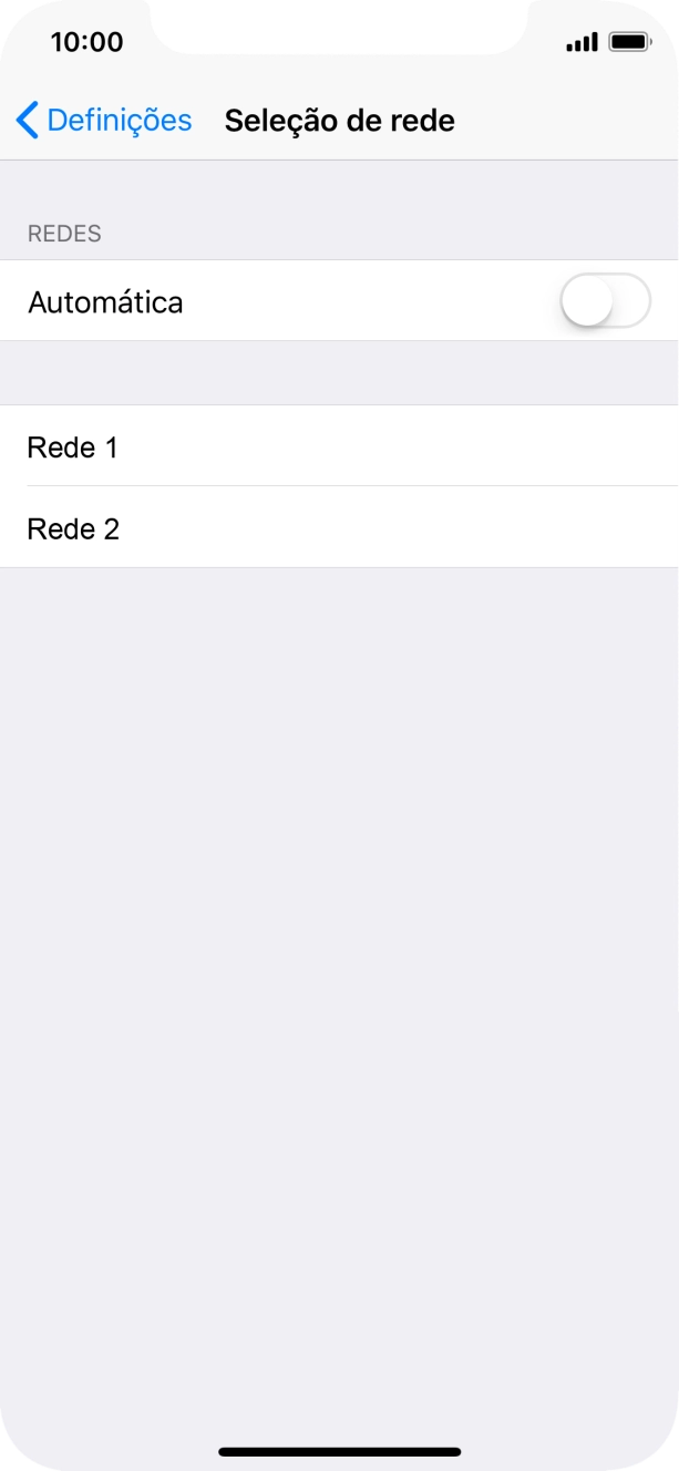 Se desativar a função, prima a rede pretendida.