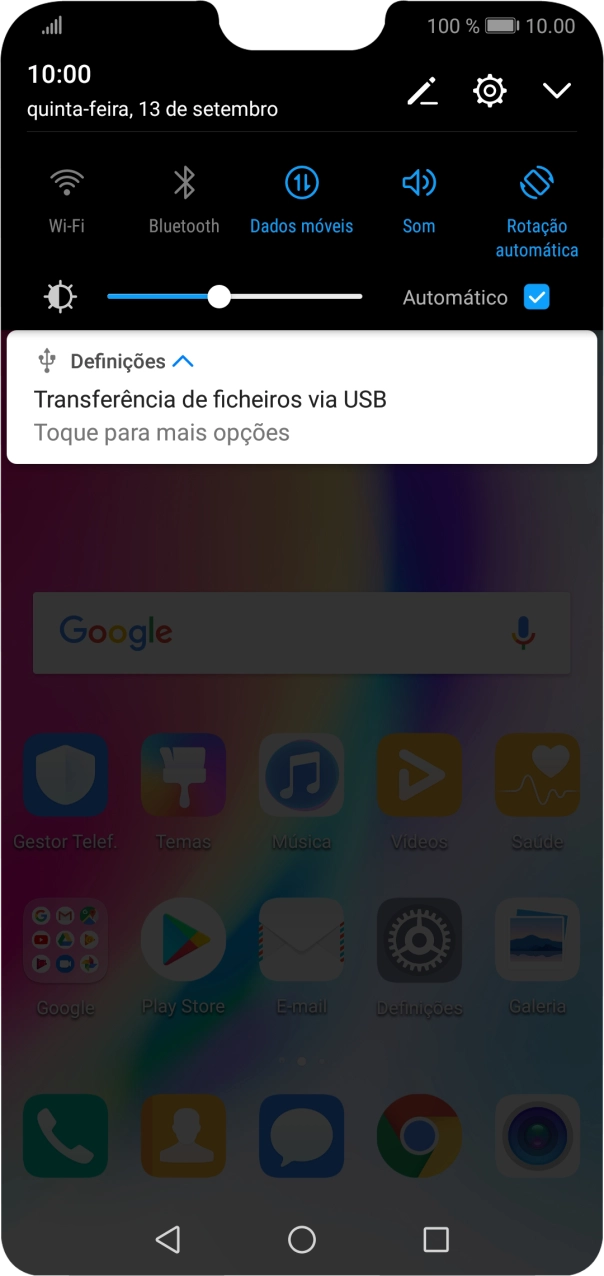 Prima Toque para mais opções.