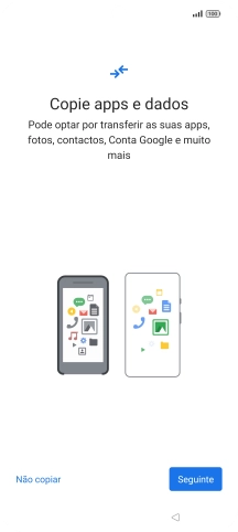 É possível transferir conteúdo de outro telefone quando o telefone for ativado antes da primeira utilização e quando o telefone tiver sido reiniciado. Quando esta imagem for mostrada no ecrã, o telefone está pronto para transferir conteúdo de outro telefone.