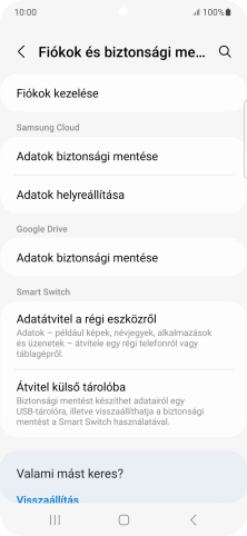 Válaszd a Fiókok kezelése lehetőséget.