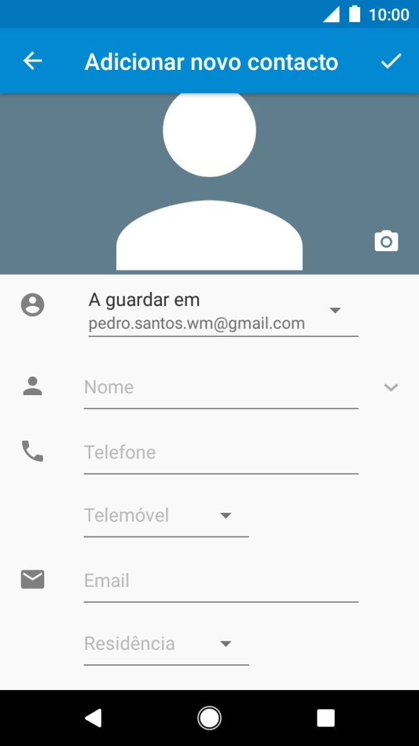 Prima a lista suspensa da lista de contactos.