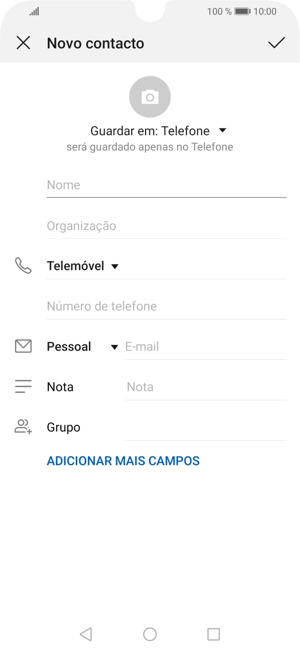 Prima a lista suspensa da lista de contactos.