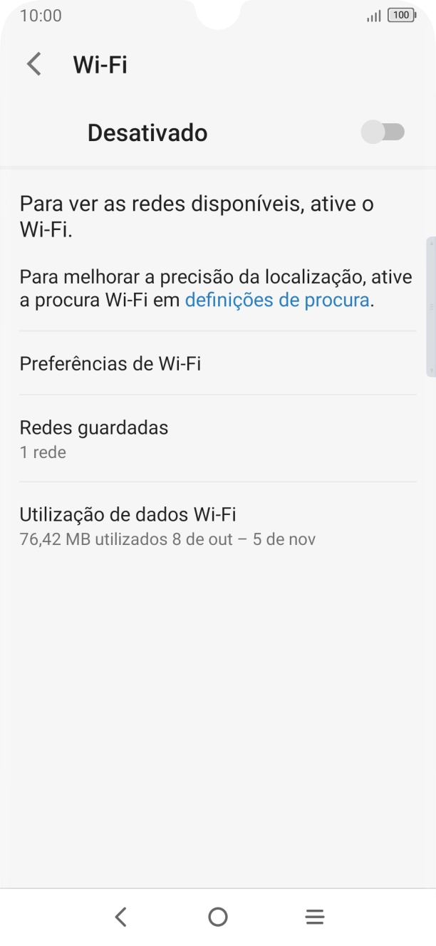 Prima o indicador para ativar a função.