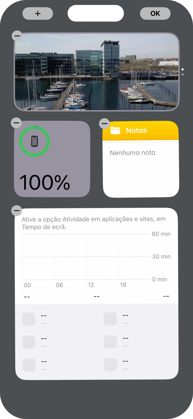 Prima o ícone para adicionar.