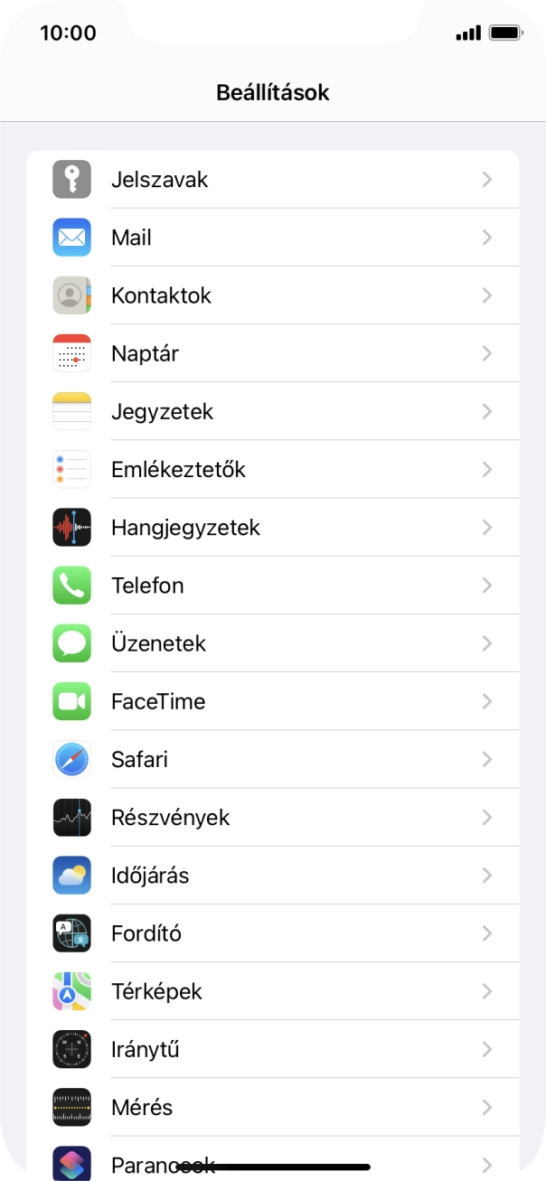 Válaszd az Üzenetek lehetőséget.