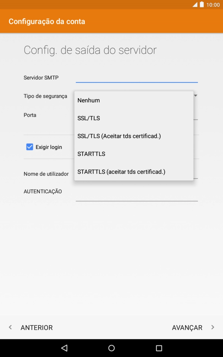 Prima Nenhum para desativar a função.