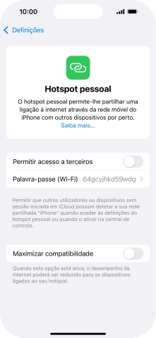 Prima Palavra-passe (Wi-Fi) e introduza a password pretendida.