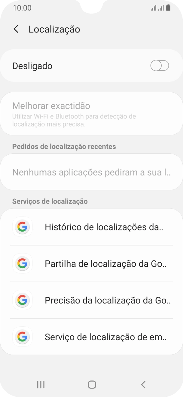 Prima o indicador para ativar ou desativar a função.