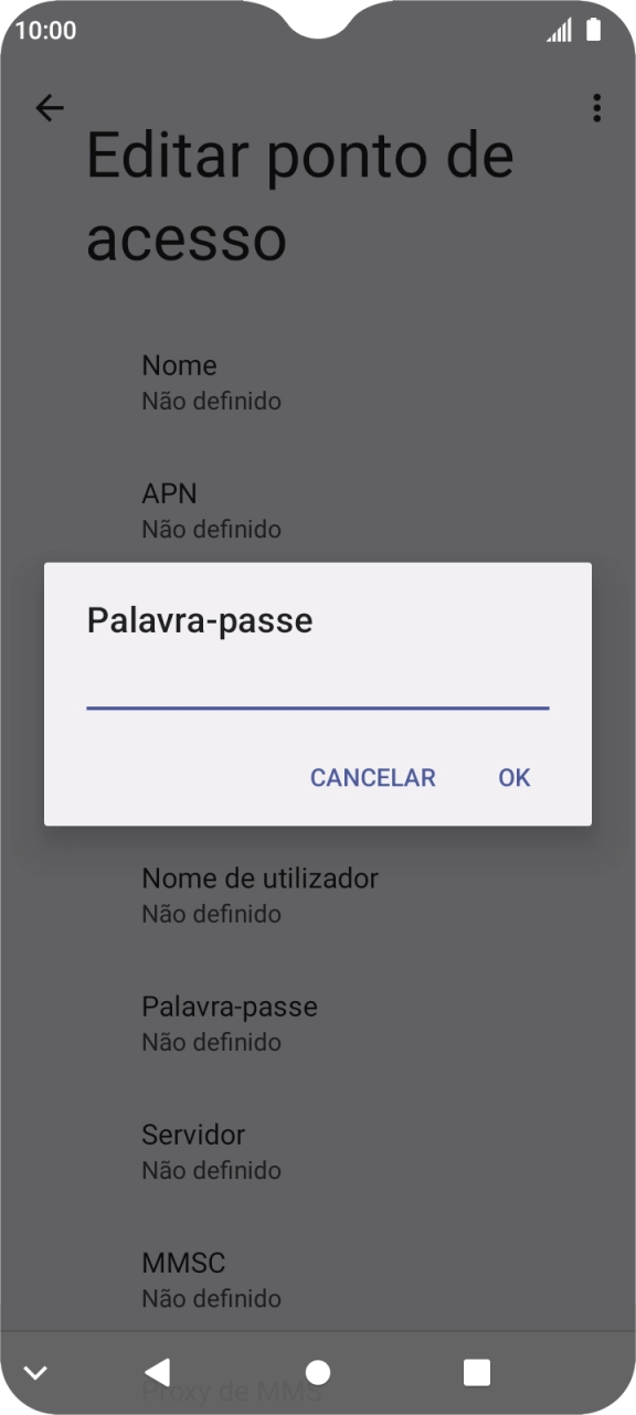 Introduza vodafone e prima OK.