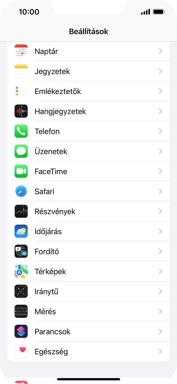 Válaszd az Üzenetek lehetőséget.
