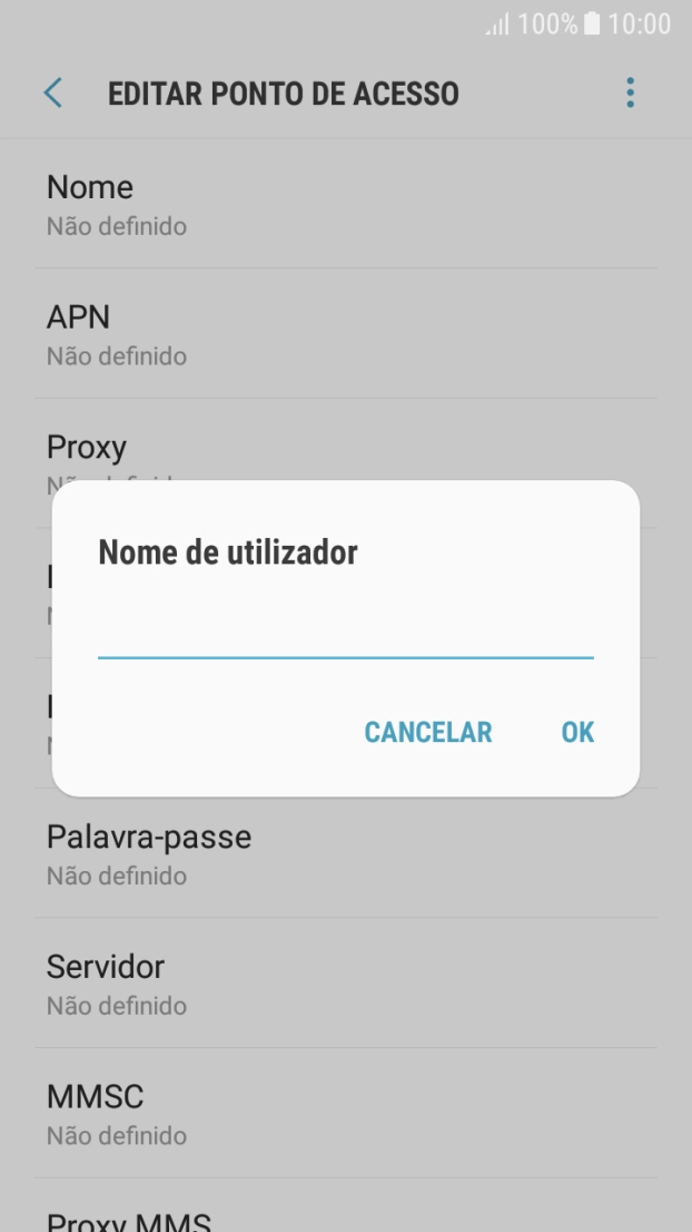 Introduza vodafone e prima OK.