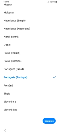 Prima o idioma pretendido.