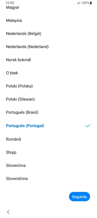Prima o idioma pretendido.