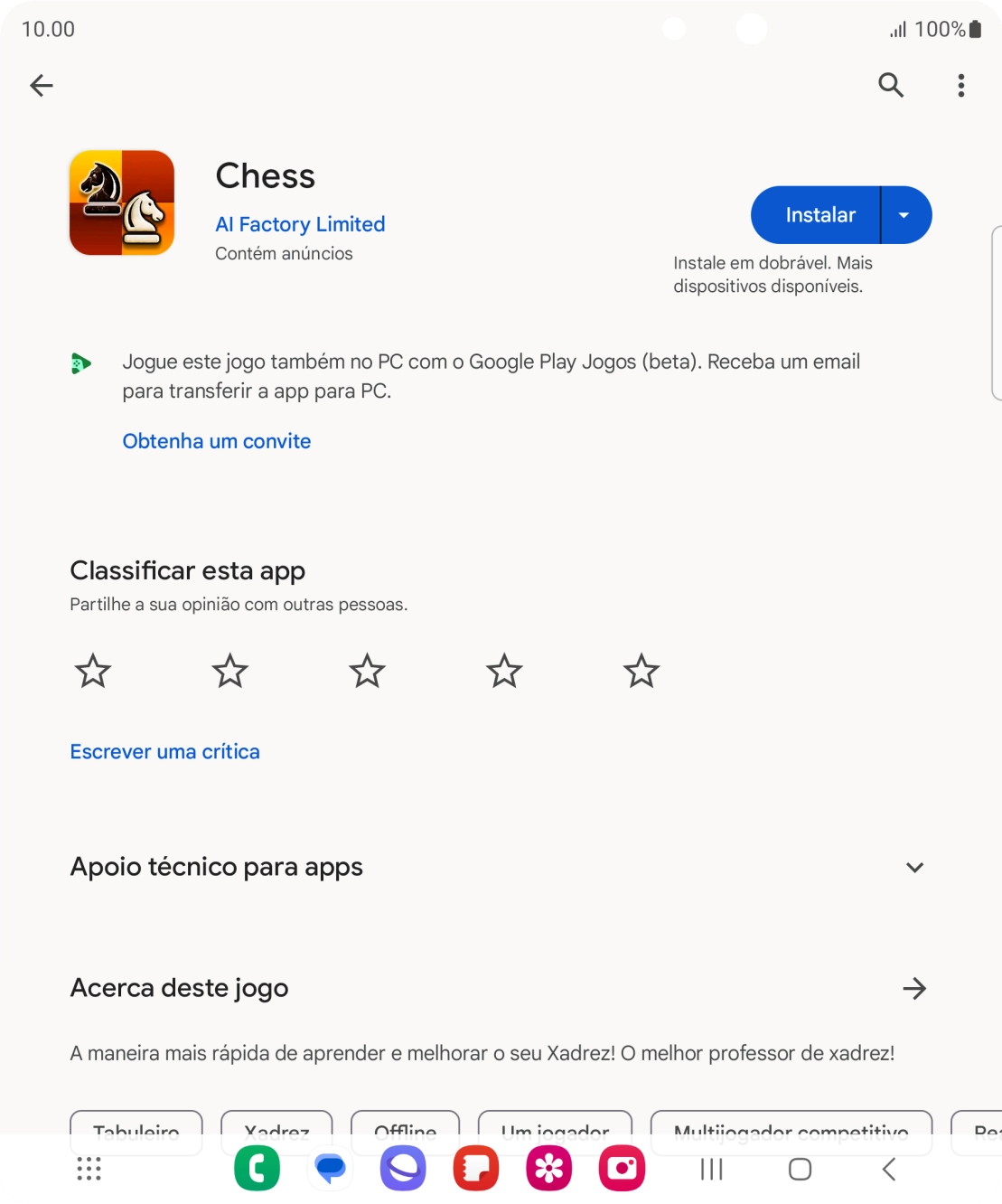 Prima a tecla de início para terminar e voltar ao ecrã inicial.