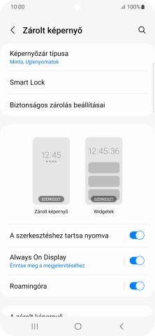 Válaszd a Képernyőzár típusa lehetőséget, és írd be az extra képernyőzárkódot, amit korábban már beállítottál.