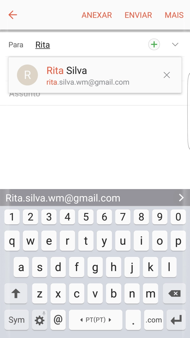 Prima o contacto pretendido.