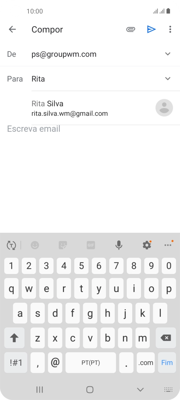 Prima o contacto pretendido.