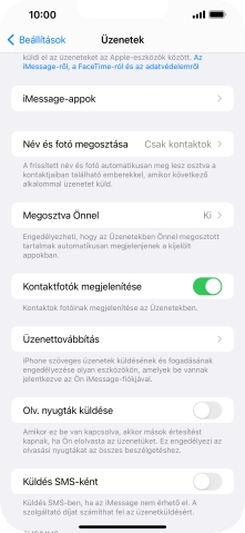 Kattints a „Küldés SMS-ként” melletti csúszkára a funkció be- vagy kikapcsolásához.