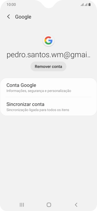 Prima Sincronizar conta.