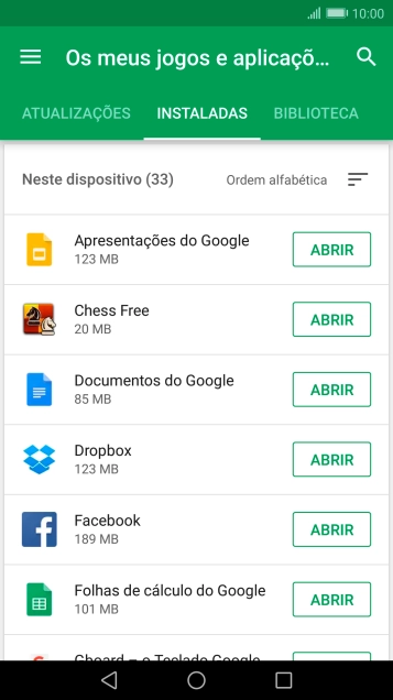 Prima a app pretendida.