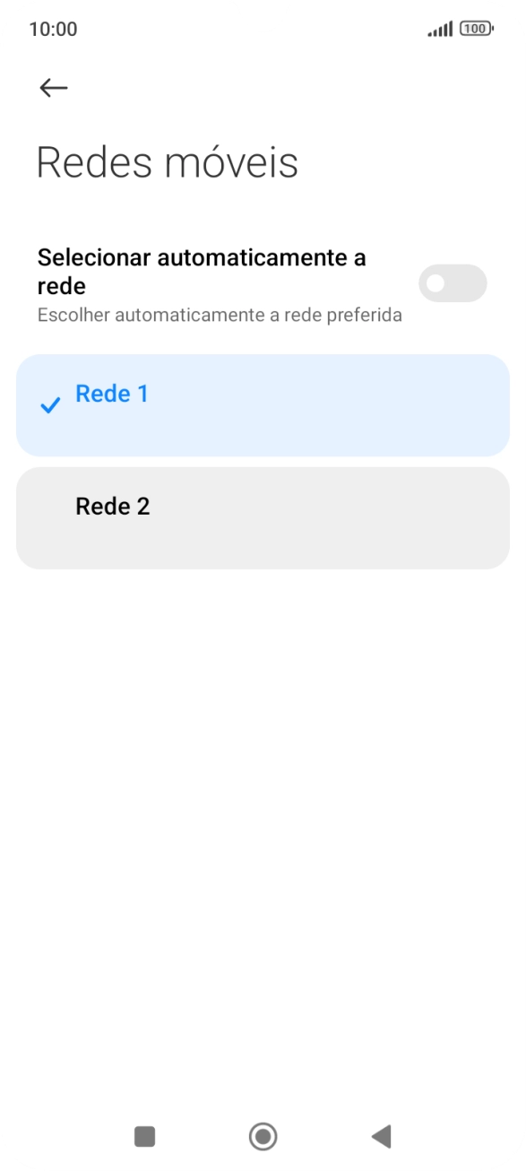 Prima a rede pretendida.
