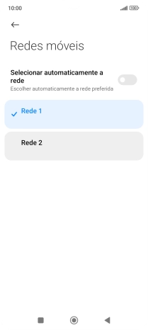 Prima a rede pretendida.