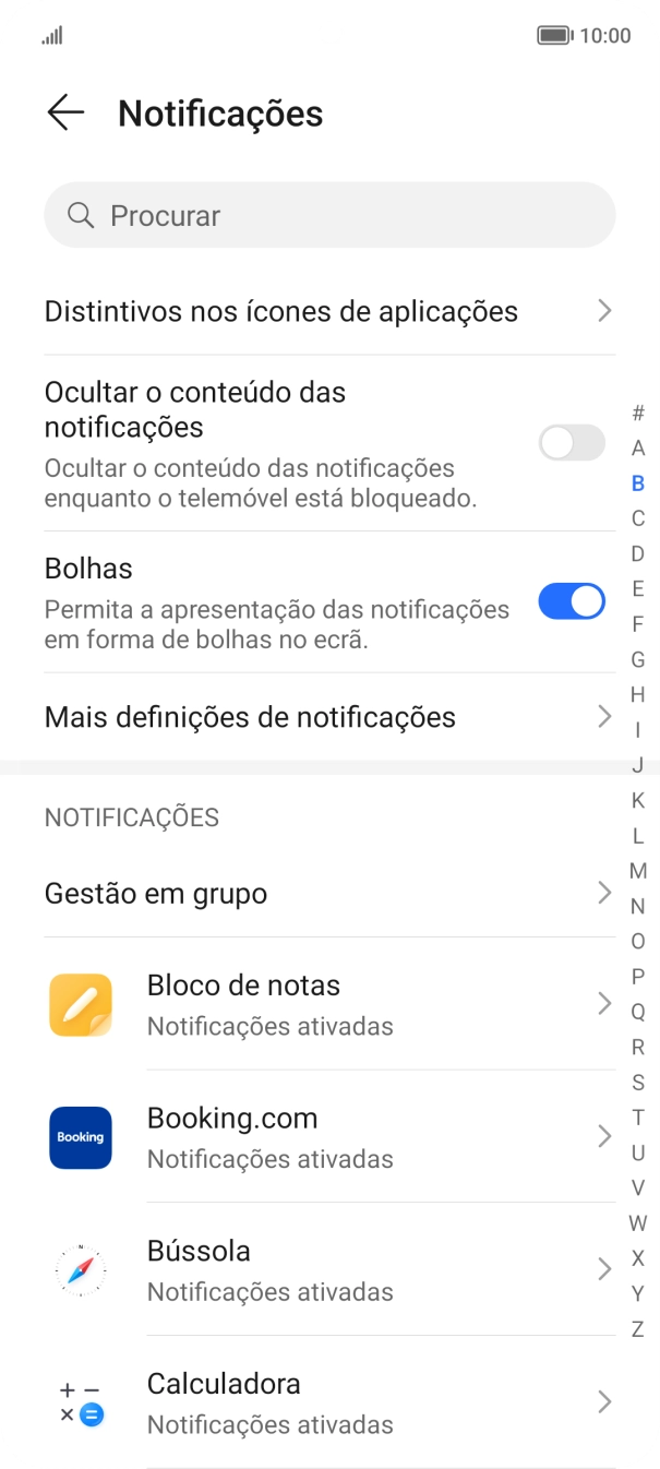 Prima a app pretendida.