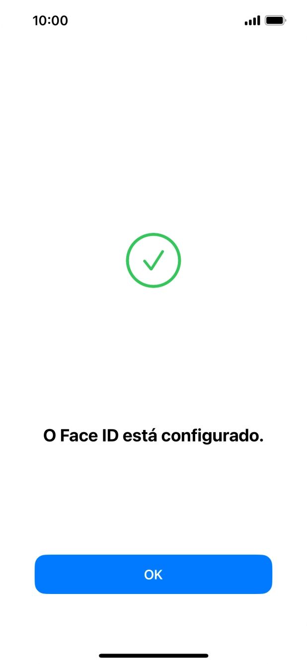 Prima OK. Se ainda não tiver escolhido um código de bloqueio do telefone, introduza um código à escolha duas vezes de seguida.