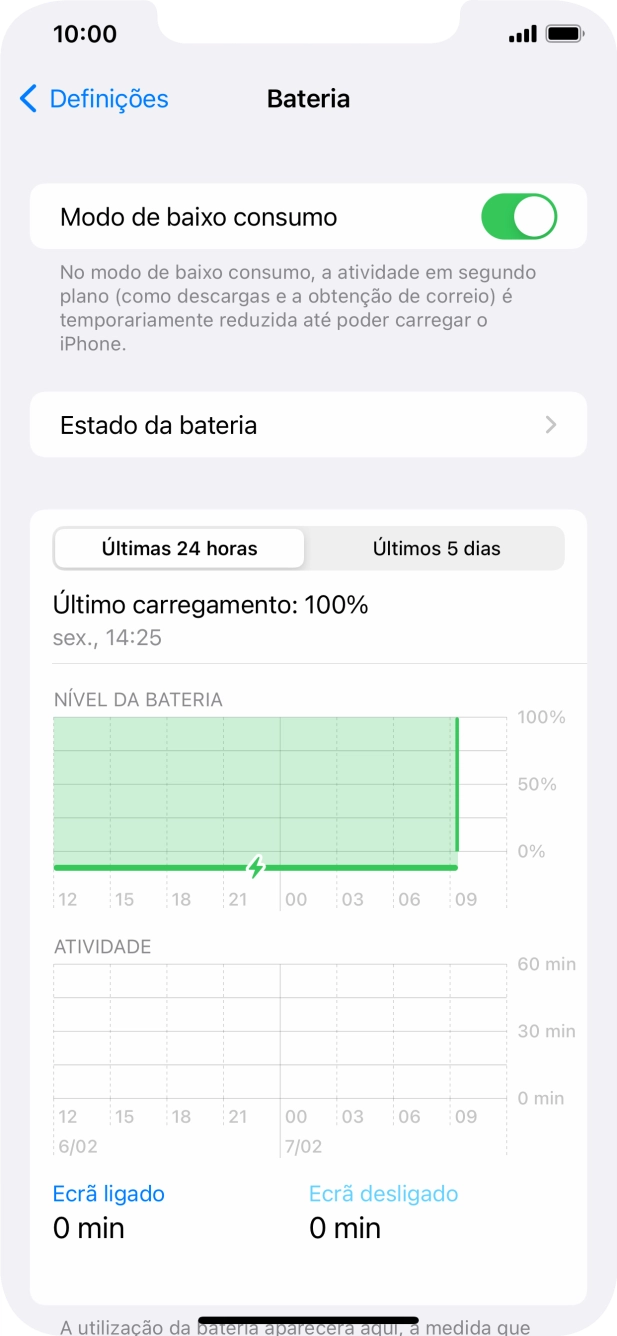 Para voltar ao ecrã inicial, deslize o dedo de baixo para cima a partir da base do ecrã.