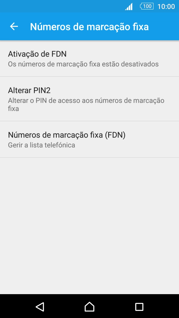 Prima Ativação de FDN para ativar a marcação permitida.