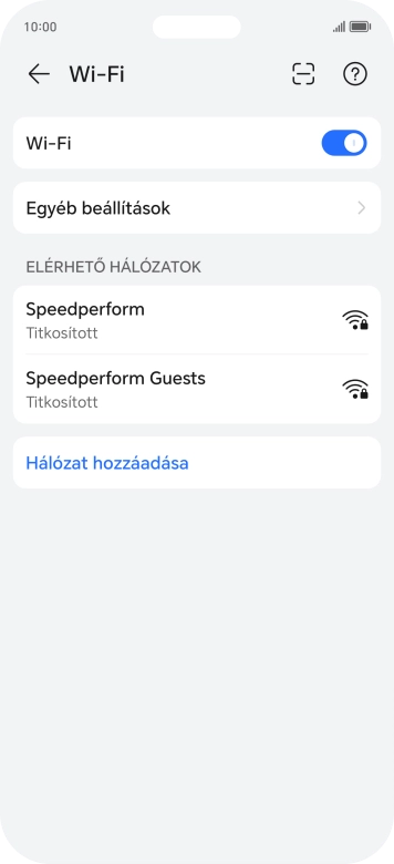 Válaszd ki a kívánt Wi-Fi hálózatot.