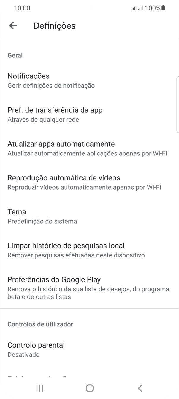 Prima Atualizar apps automaticamente.