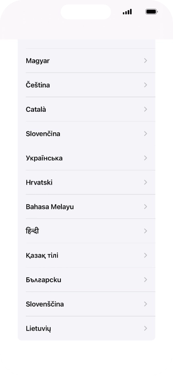 Válaszd ki a kívánt nyelvet.