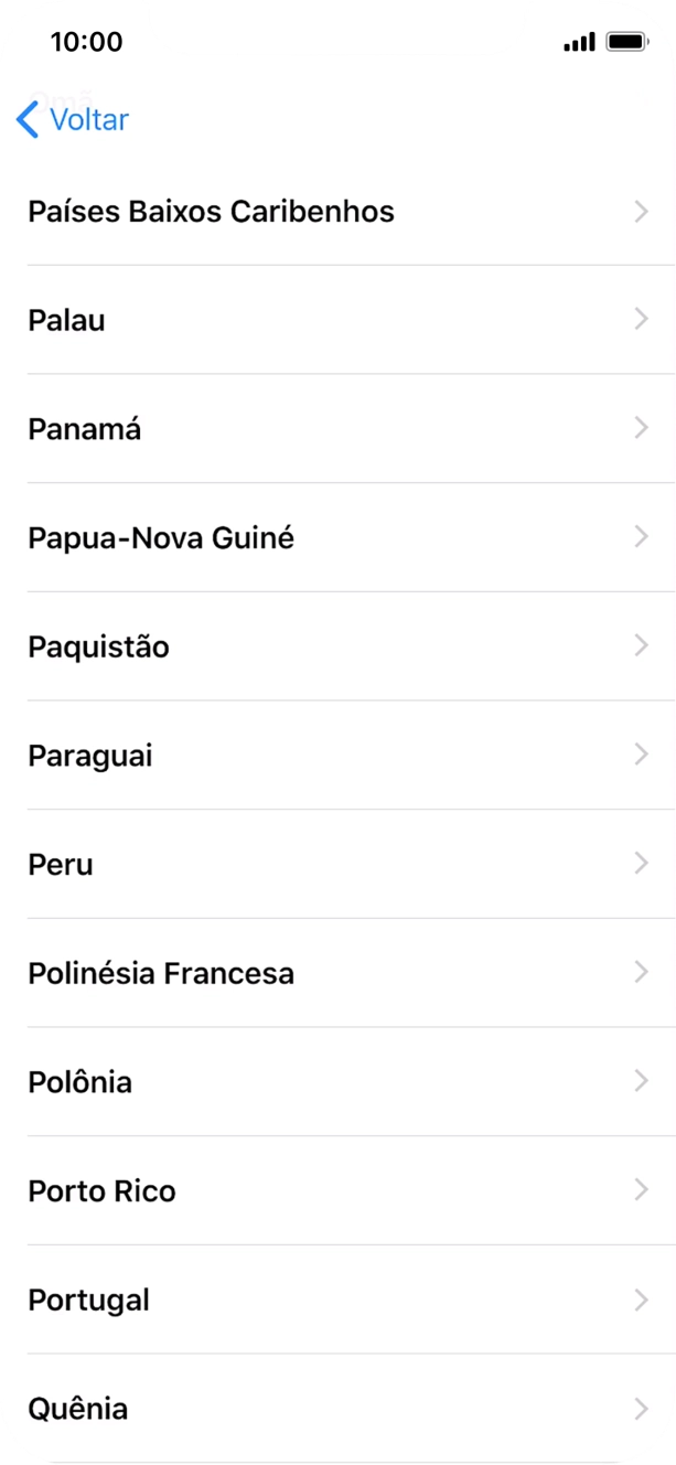 Prima a área ou país pretendido.