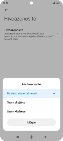Válaszd a Szám kijelzése lehetőséget a hívószámküldés bekapcsolásához.