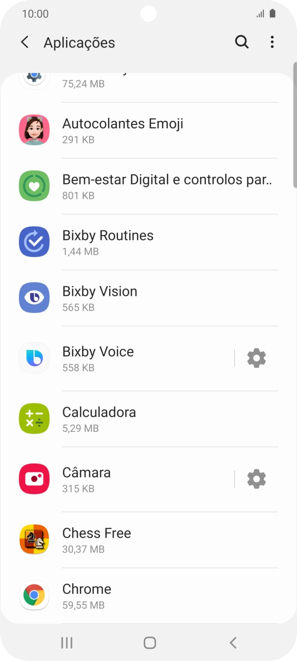 Prima a app pretendida.