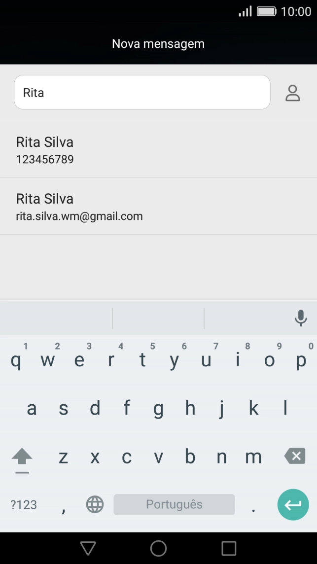 Prima o contacto pretendido.