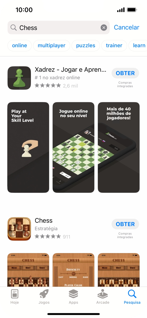 Prima a app pretendida.