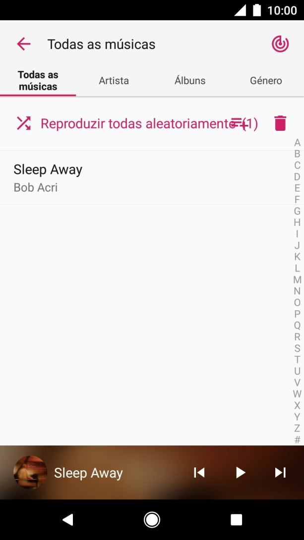 Prima o ficheiro de música pretendido.