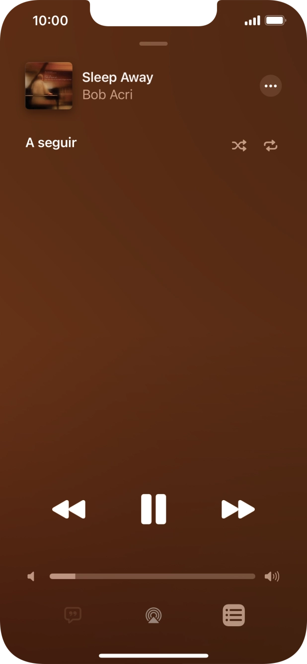 Prima o ícone de reprodução aleatória para ativar ou desativar a função.